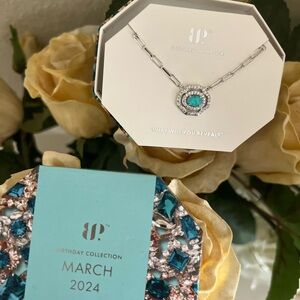 Bomb Party March 2024 Aqua Blue fire Opal Necklace